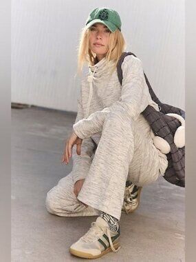 Free People Ready To Go Pants Set Womens M Athleisure Sporty Athletic Monochrome